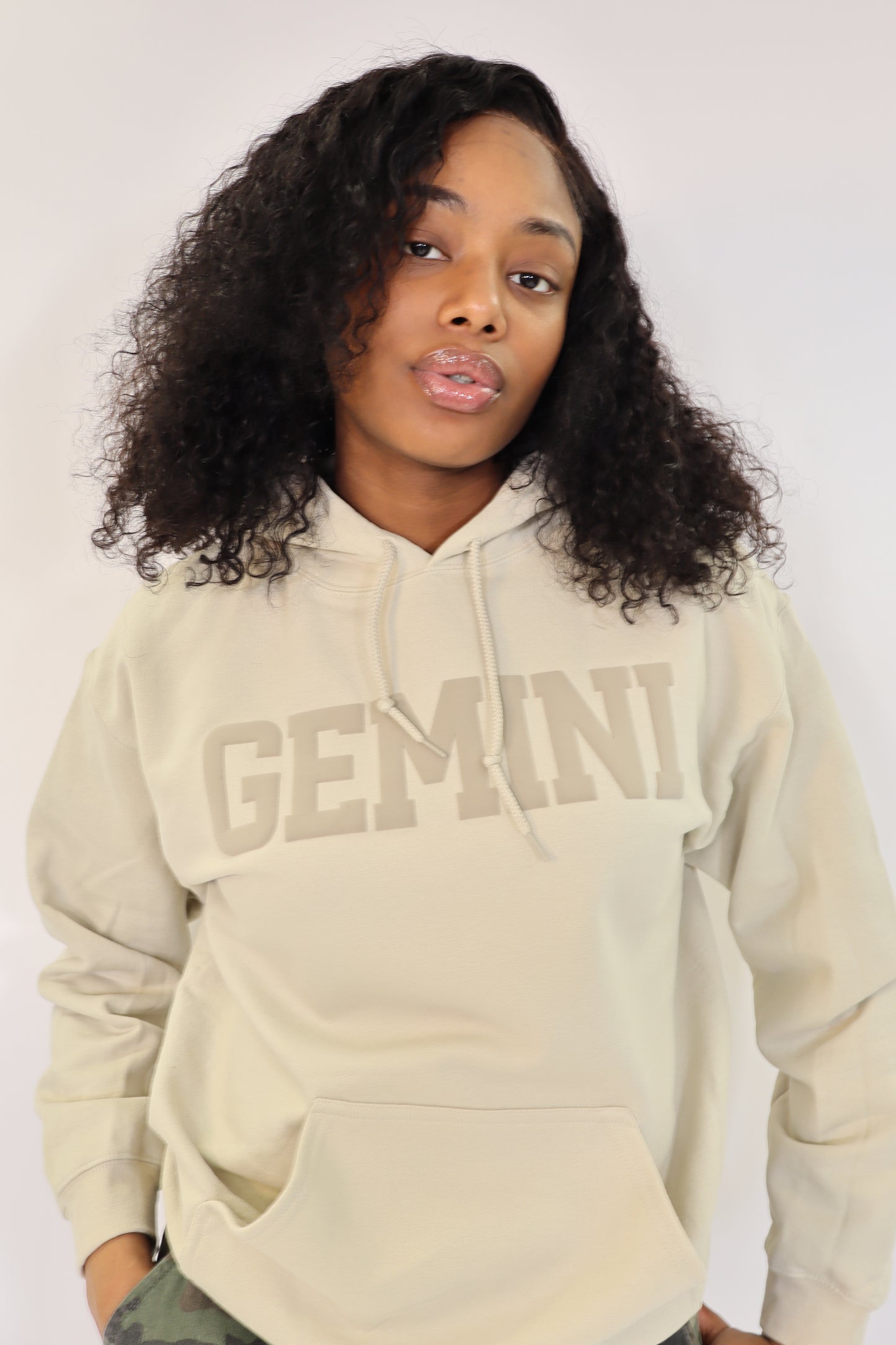 Sand Zodiac Puff Print Hoodie