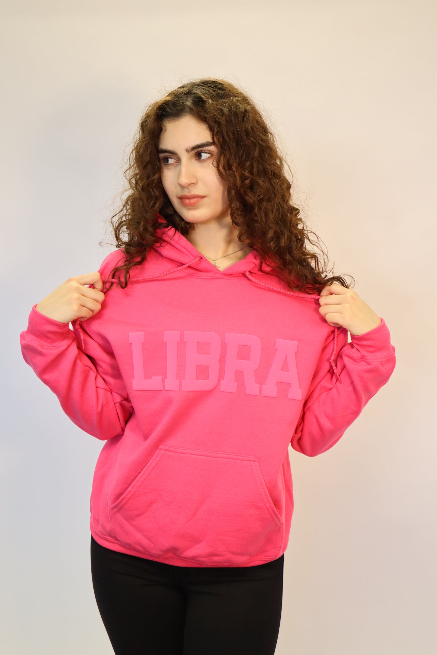 Pink Zodiac Puff Print Hoodie