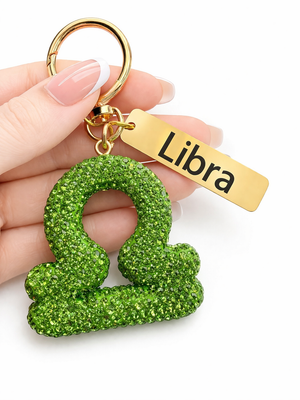 Zodiac Bedazzled Bag Charm/Keychain