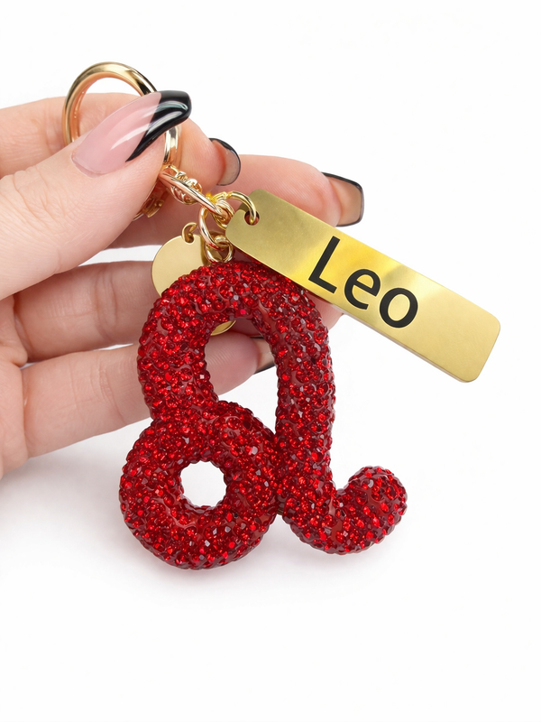 Zodiac Bedazzled Bag Charm/Keychain