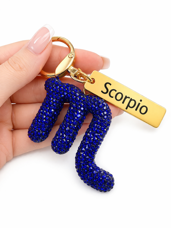 Zodiac Bedazzled Bag Charm/Keychain