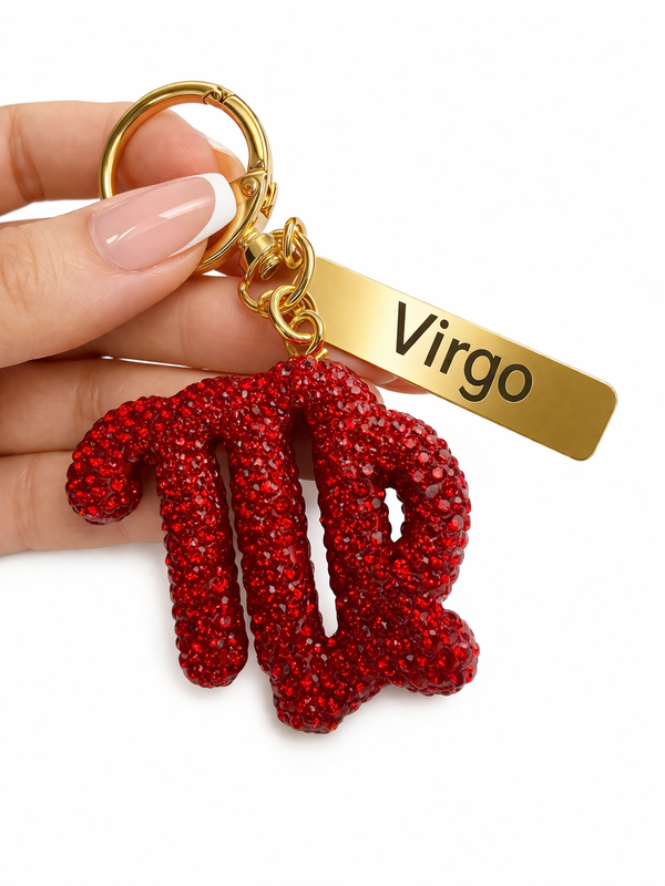 Zodiac Bedazzled Bag Charm/Keychain