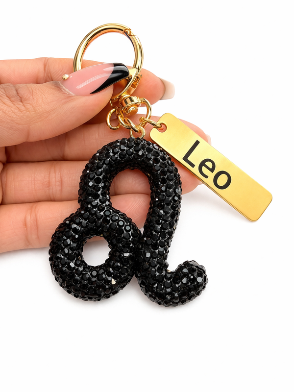 Zodiac Bedazzled Bag Charm/Keychain