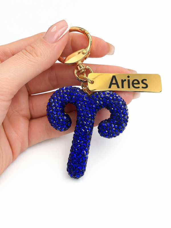 Zodiac Bedazzled Bag Charm/Keychain
