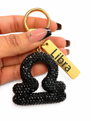 Zodiac Bedazzled Bag Charm/Keychain