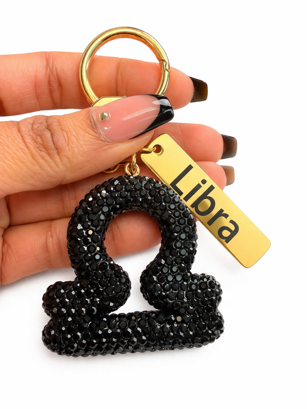 Zodiac Bedazzled Bag Charm/Keychain