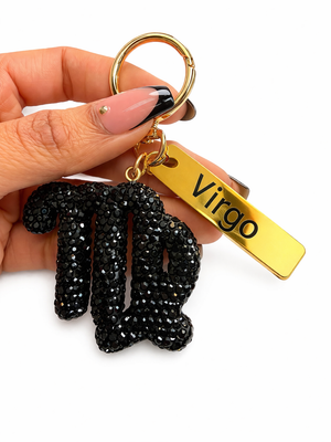 Zodiac Bedazzled Bag Charm/Keychain