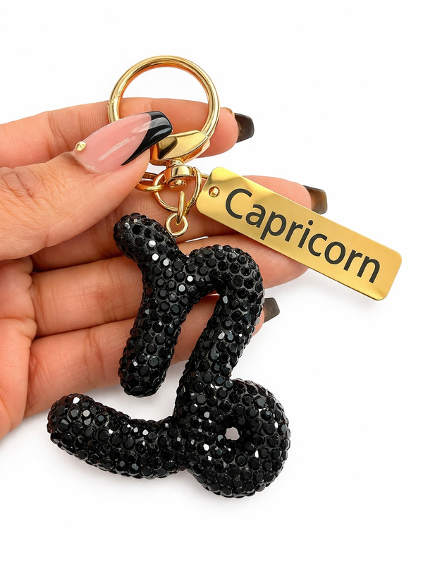 Zodiac Bedazzled Bag Charm/Keychain