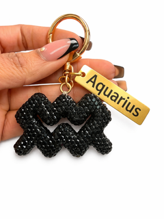 Zodiac Bedazzled Bag Charm/Keychain