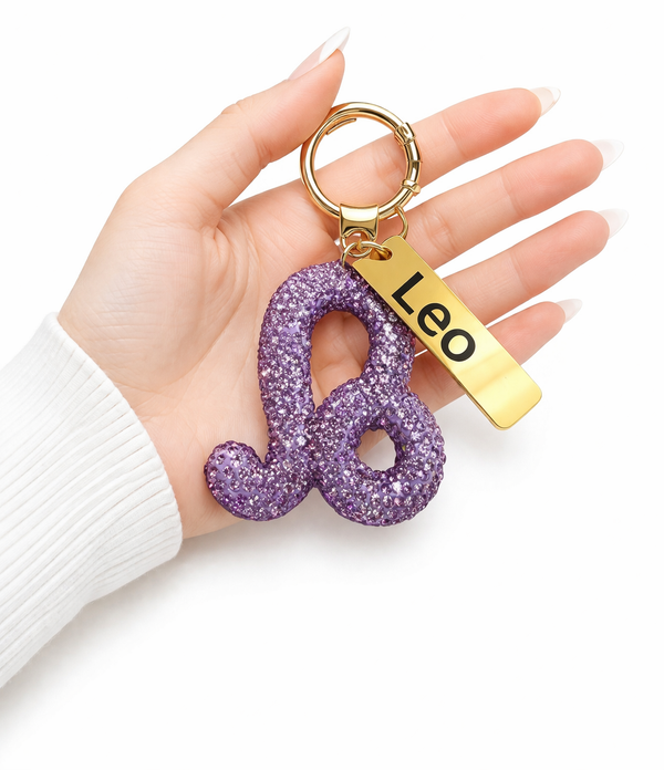 Zodiac Bedazzled Bag Charm/Keychain