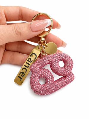 Zodiac Bedazzled Bag Charm/Keychain