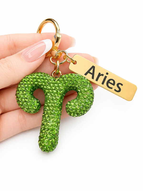 Zodiac Bedazzled Bag Charm/Keychain
