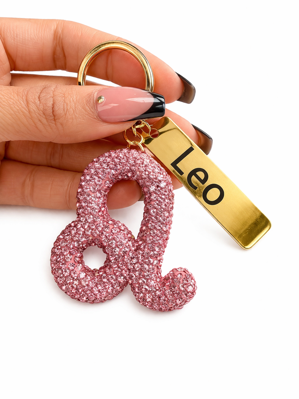 Zodiac Bedazzled Bag Charm/Keychain