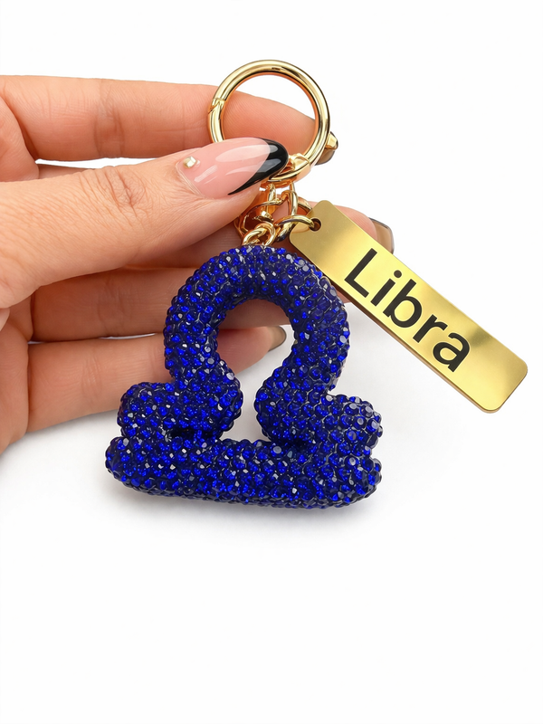 Zodiac Bedazzled Bag Charm/Keychain