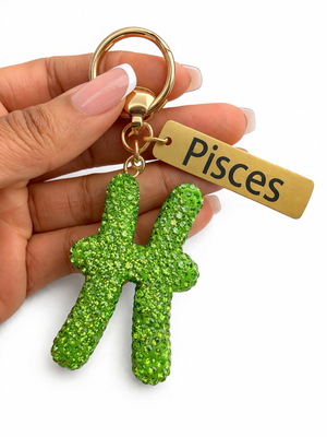 Zodiac Bedazzled Bag Charm/Keychain