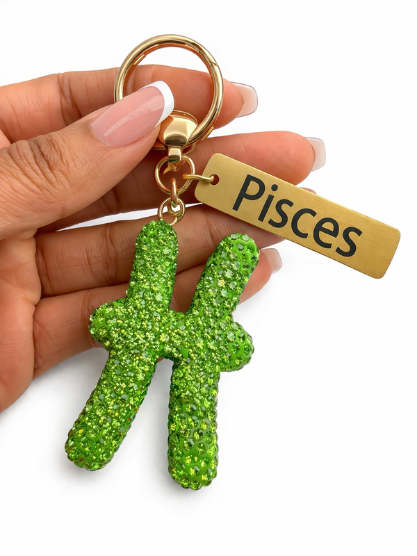 Zodiac Bedazzled Bag Charm/Keychain