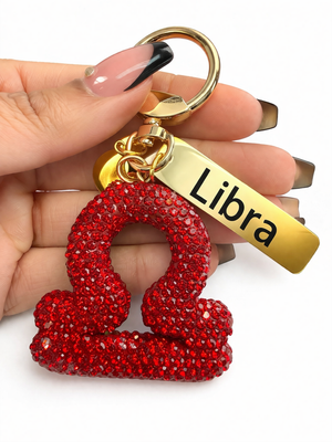 Zodiac Bedazzled Bag Charm/Keychain