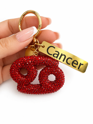 Zodiac Bedazzled Bag Charm/Keychain