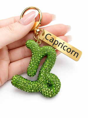Zodiac Bedazzled Bag Charm/Keychain