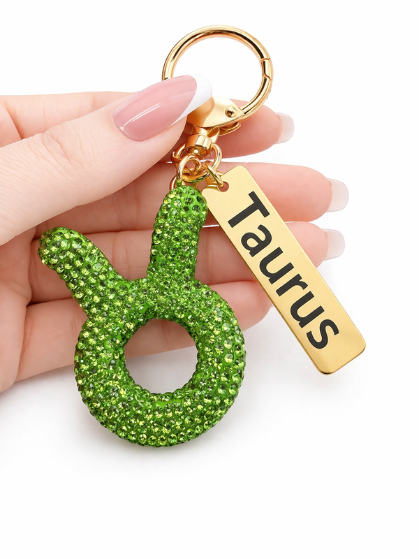 Zodiac Bedazzled Bag Charm/Keychain