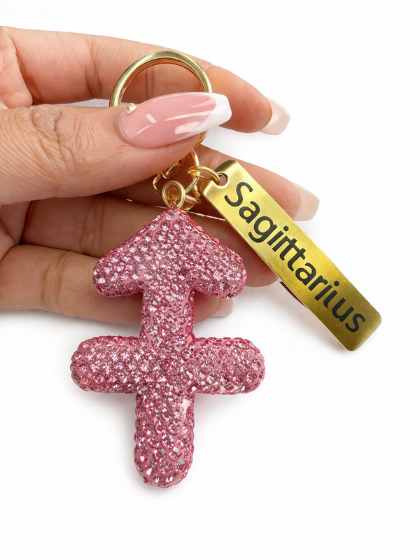 Zodiac Bedazzled Bag Charm/Keychain