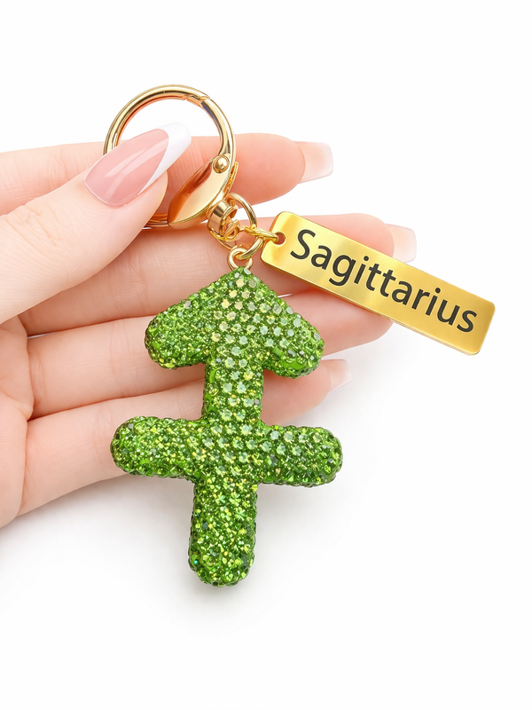 Zodiac Bedazzled Bag Charm/Keychain