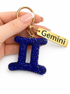 Zodiac Bedazzled Bag Charm/Keychain