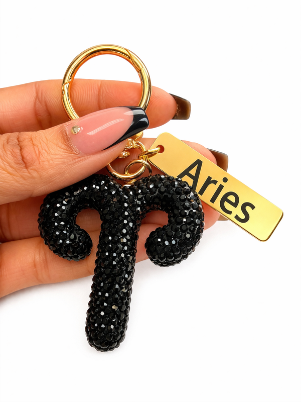 Zodiac Bedazzled Bag Charm/Keychain