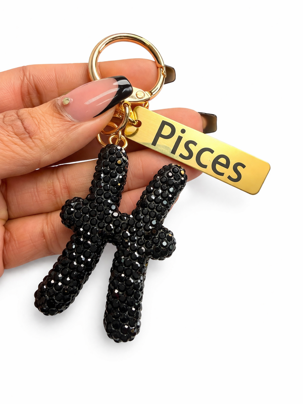 Zodiac Bedazzled Bag Charm/Keychain