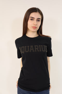 Black Zodiac Puff Print T-Shirt