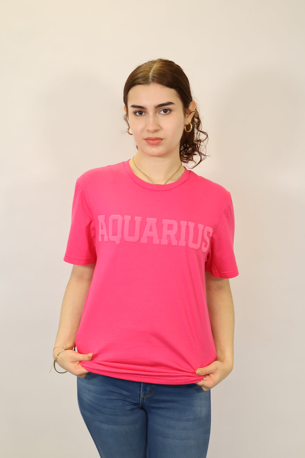 Pink Zodiac Puff Print T-Shirt