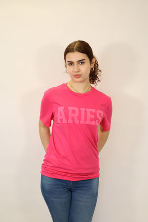 Pink Zodiac Puff Print T-Shirt