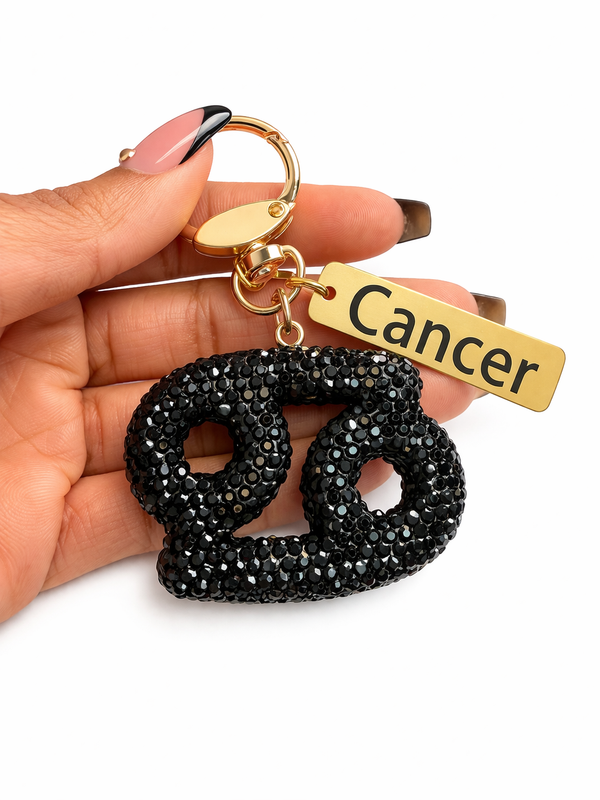 Zodiac Bedazzled Bag Charm/Keychain