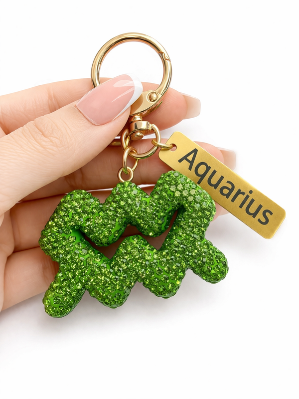 Zodiac Bedazzled Bag Charm/Keychain