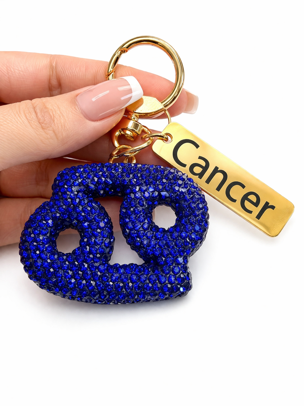 Zodiac Bedazzled Bag Charm/Keychain