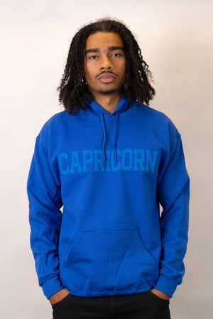 Royal Blue Zodiac Puff Print Hoodie
