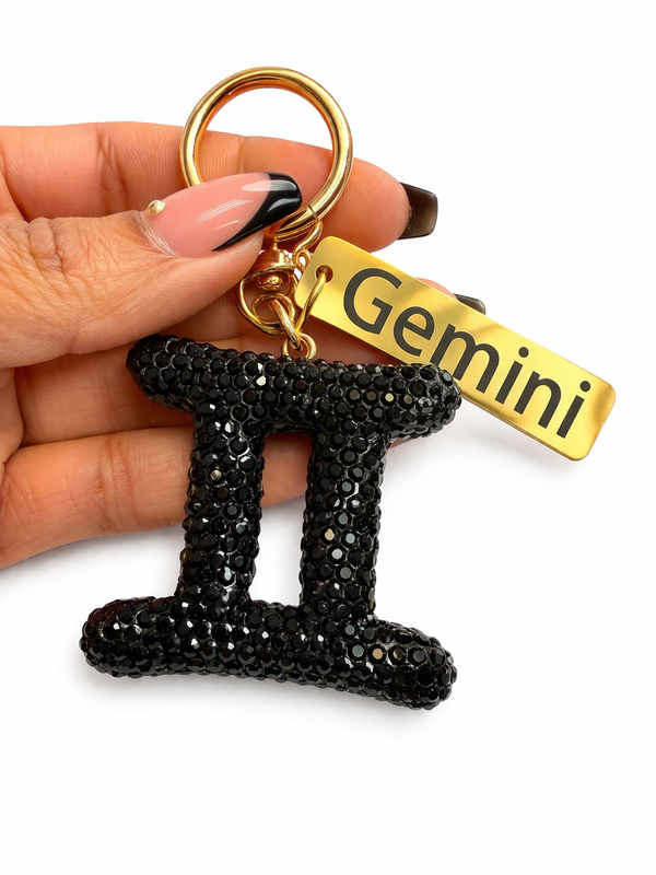 Zodiac Bedazzled Bag Charm/Keychain
