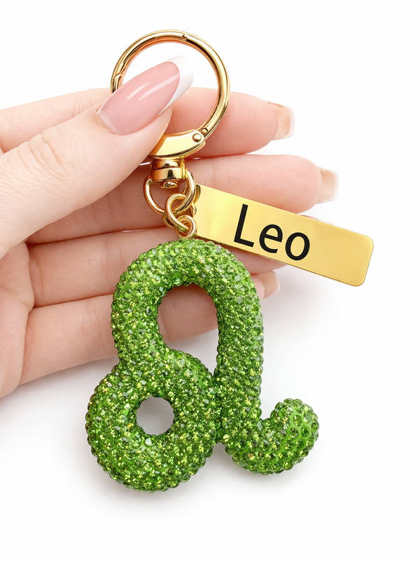 Zodiac Bedazzled Bag Charm/Keychain