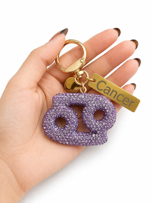 Zodiac Bedazzled Bag Charm/Keychain