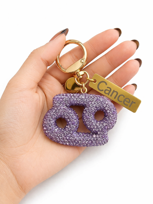 Zodiac Bedazzled Bag Charm/Keychain