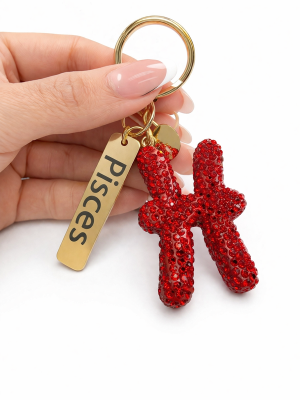 Zodiac Bedazzled Bag Charm/Keychain