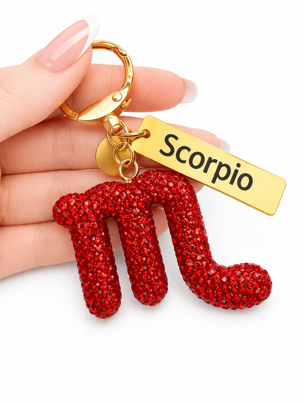 Zodiac Bedazzled Bag Charm/Keychain
