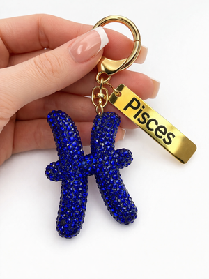 Zodiac Bedazzled Bag Charm/Keychain