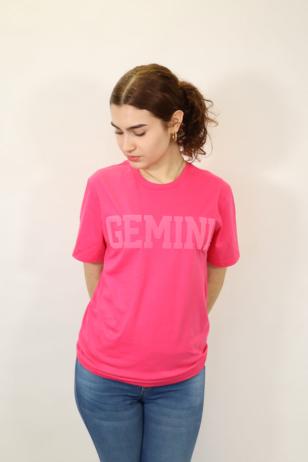 Pink Zodiac Puff Print T-Shirt