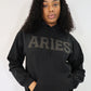 Black Zodiac Puff Print Hoodie