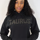 Black Zodiac Puff Print Hoodie