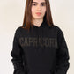 Black Zodiac Puff Print Hoodie