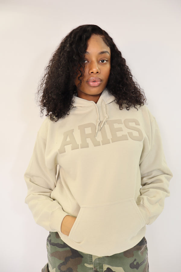 Sand Zodiac Puff Print Hoodie