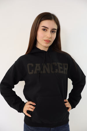Black Zodiac Puff Print Hoodie