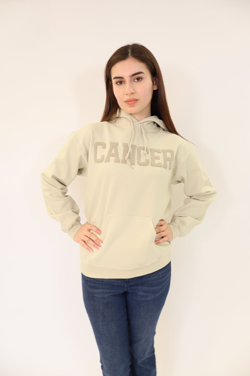 Sand Zodiac Puff Print Hoodie